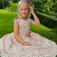 Minifashion, festkjole til barn, spesieldesignet paliett-belagt, rosa/mørkeblå