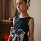 Minifashion, festkjole til barn, spesieldesignet paliett-belagt, rosa/mørkeblå