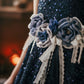 Minifashion, festkjole til barn, spesieldesignet paliett-belagt, rosa/mørkeblå