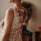 Minifashion, festkjole til barn, spesieldesignet paliett-belagt, rosa/mørkeblå