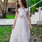 Minifashion, Festkjole til barn, tyll, off white/puderrosa