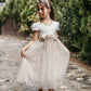 Minifashion, Festkjole til barn, beige, kortermer