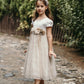 Minifashion, Festkjole til barn, beige, kortermer