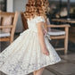 Minifashion, Festkjole til barn, korteermer, blonderkjole, beige