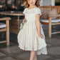Minifashion, Festkjole til barn, korteermer, blonderkjole, beige